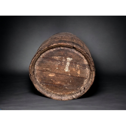 99 - 19TH CENTURY METAL BOUND SMALL BARRELL.