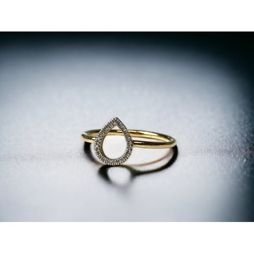 125 - Two modernist CZ gold on 925 silver rings size P 1/2 and R 1/2.