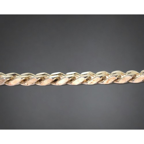 185 - A 925 silver plain flat link bracelet