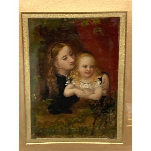 95A - A 19TH CENTURY OIL ON CANVAS. DEPICTING 'MOTHER & CHILD', IN GILT FRAME. UNSIGNED.
45 X 36CM