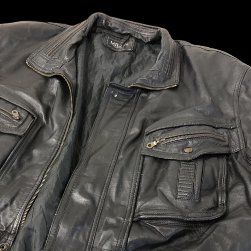 319 - A MENS LEATHER 'MILAN' JACKET.