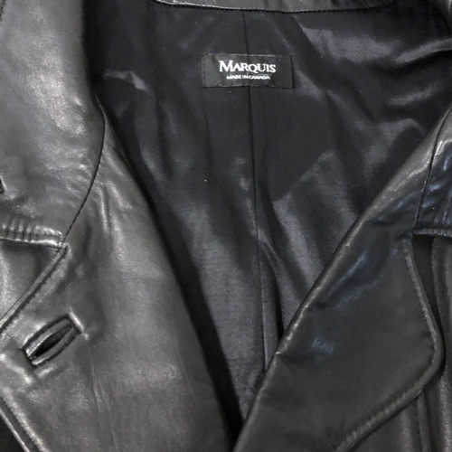 355 - A mens leather 'marquis' coat.