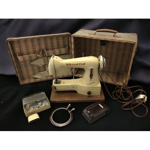 362 - 1950's HELVETIA PORTABLE SEWING MACHINE.