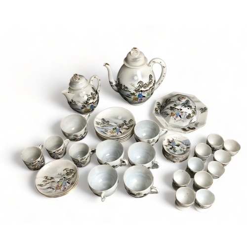 287 - A LARGE COLLECTION OF VINTAGE JAPANESE EGGSHELL PORCELAIN.