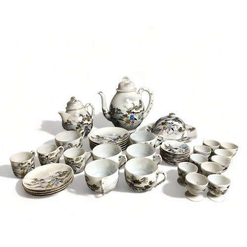 287 - A LARGE COLLECTION OF VINTAGE JAPANESE EGGSHELL PORCELAIN.