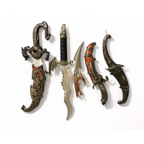 524 - A COLLECTION OF FANTASY ART COLLECTORS KNIVES.