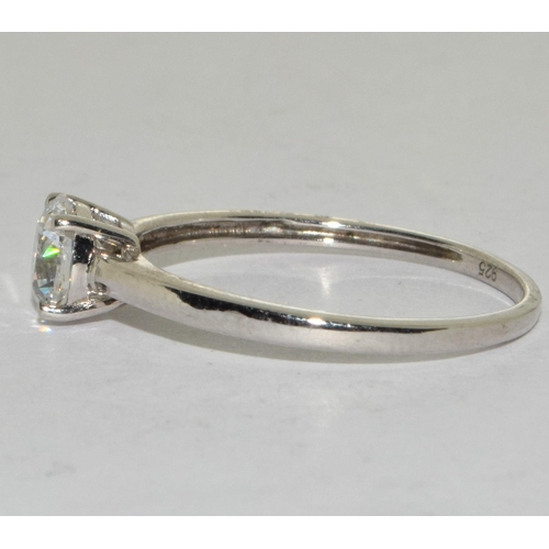 219 - 925 silver ladies Solitaire ring size U