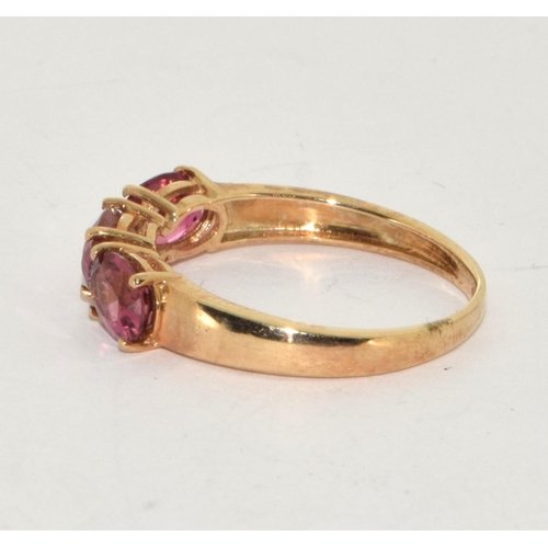 228 - 9ct gold ladies Pink Tourmaline ring size S