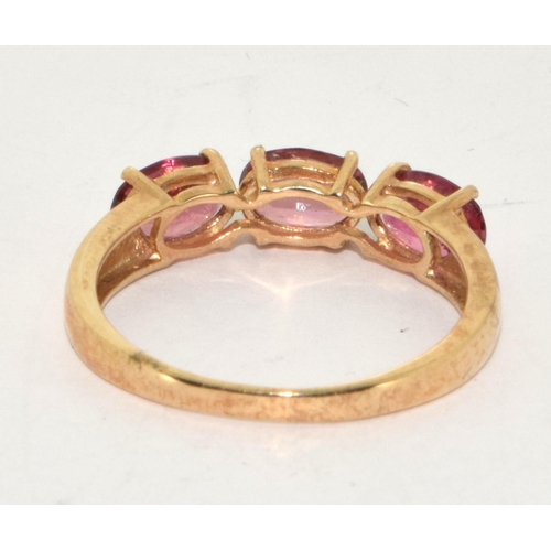 228 - 9ct gold ladies Pink Tourmaline ring size S