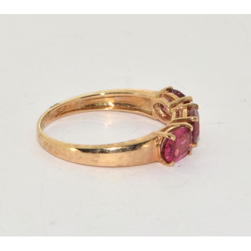 228 - 9ct gold ladies Pink Tourmaline ring size S