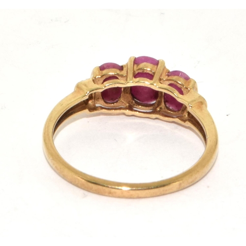 236 - 9ct gold Ladies Diamond and Ruby ring size P