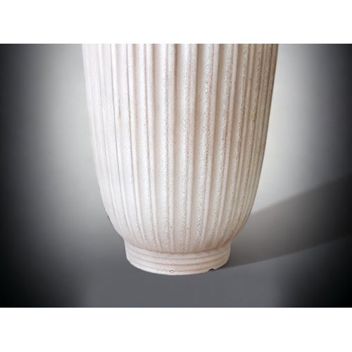 419 - A NORMAN WILSON FOR WEDGWOOD VASE. GLAZED, RIBBED FORM.
HEIGHT - 22CM