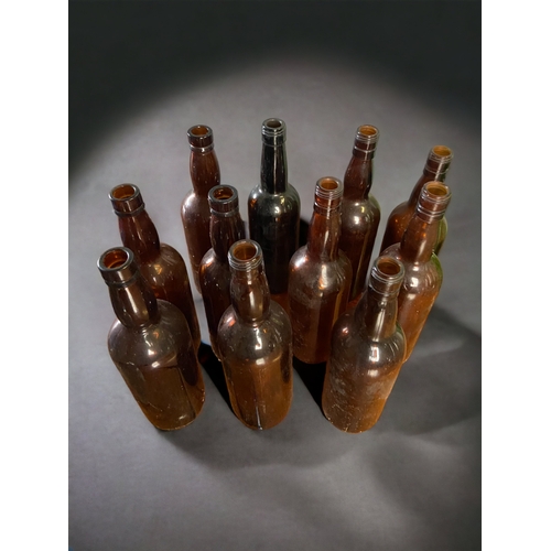 435 - A COLLECTION OF VINTAGE WINE BOTTLES ETC.