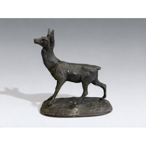 455 - ANTIQUE SPELTER FIGURE OF A DEER.