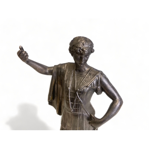 457 - ANTIQUE SPELTER SCULPTURE.