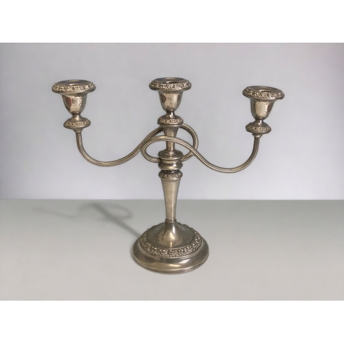 459 - TWO VINTAGE SILVER PLATE CANDELABRA.
TALLEST - 28CM