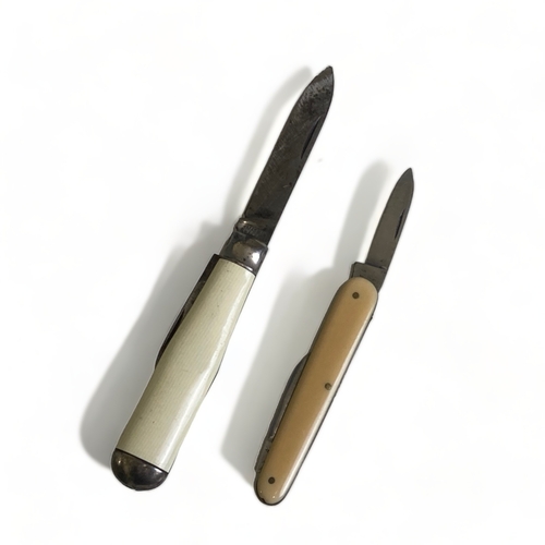 466 - TWO VINTAGE PENKNIVES & ONE OTHER.