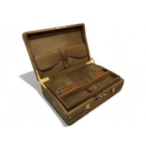 78 - ANTIQUE LEATHER TRAVEL WRITING CASE, TOGETHER WITH TWO VINTAGE SUITCASES.