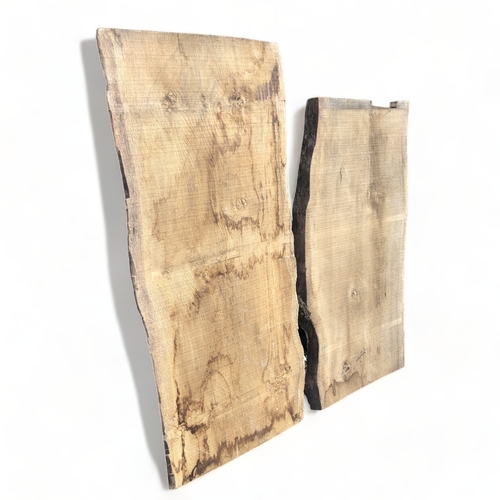 64 - TWO LARGE PIECES OF LIVE-EDGE TIMBER.