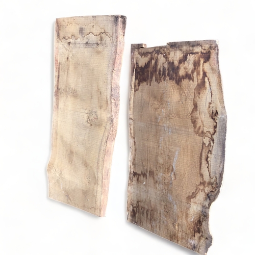 64 - TWO LARGE PIECES OF LIVE-EDGE TIMBER.