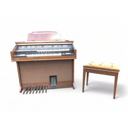 69 - A KAWAI ELECTRONIC ORGAN & STOOL.