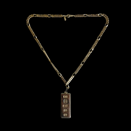 273 - A 22Ct gold plated Ingot necklace pendant.