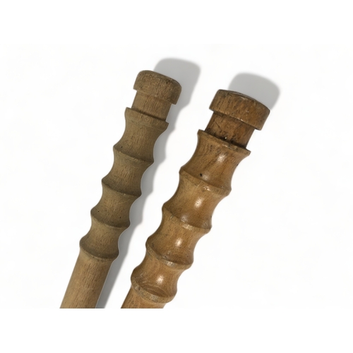 159 - A pair of vintage police wooden Batons  / night sticks.