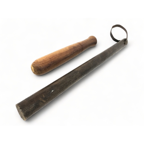 161 - Two vintage police batons / night sticks.