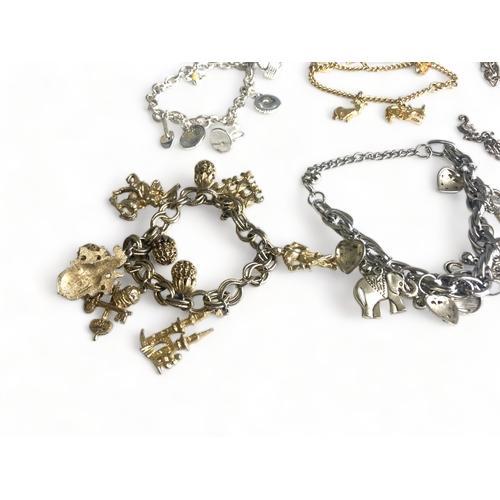 278 - A collection of ladies Charm bracelets.