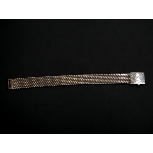 530 - A Sterling Silver Montblanc cuff bracelet. With inset diamond. 
Length - 19cm (7.5