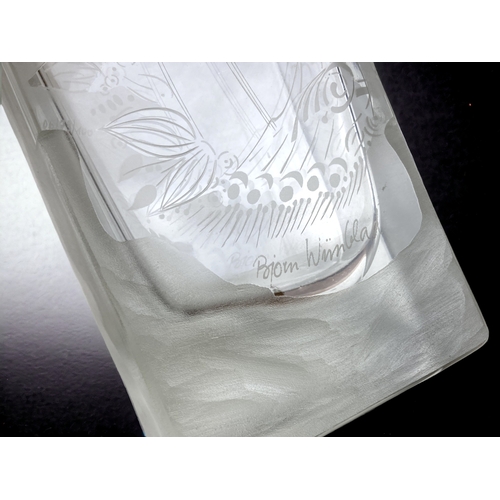 663 - A scarce pair of Bjorn Wiinblad for Rosenthal glass vases.
Limited editions. 
Signed & marked.
Heigh... 