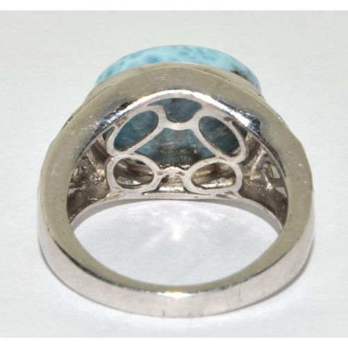 505 - 925 silver Turquoise ladies ring size M