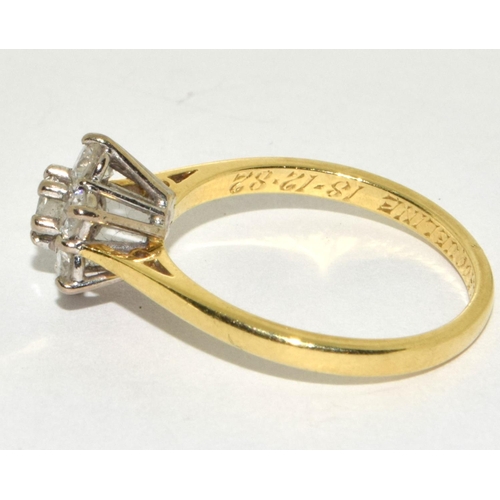 522 - 925 silver gilt ladies flower head ring size O