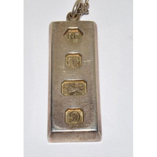 529 - 925 silver fully H/M pendant and chain Sheffield hallmark 35g