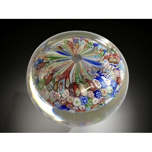 664 - A scarce Baccarat close packed Millefiori Paperweight. 
'B' mark & 1848 worked into a cane.