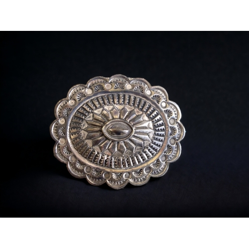 598 - A Sterling Silver strapwork trinket box by Navajo artist Sunshine Reeves.