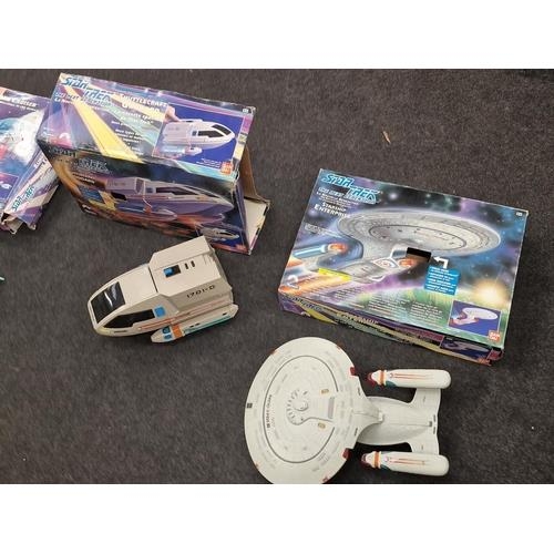 160 - Bandai Playmates group of vintage 1990's Star Trek The Next Generation boxed space toy vehicles to i... 