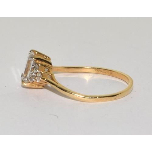 581 - 14ct gold ladies Quarts ring size O