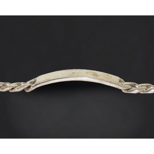 625 - A 925 silver ID bracelet and bar. 34g