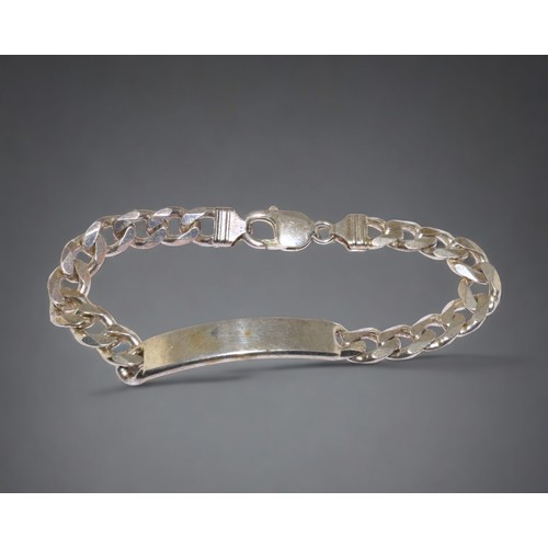 625 - A 925 silver ID bracelet and bar. 34g