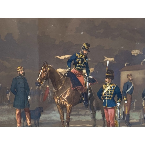 605 - Alfred F. De Prades, (British 1820-1890) watercolour.
Hussars officers and others scene.
Signed & da... 