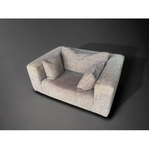 103 - A GREY HEAL'S CHUNKY 'LOVESEAT' SOFA. Size: 150 cms in length, 106 cms in width and 60 cms in height... 