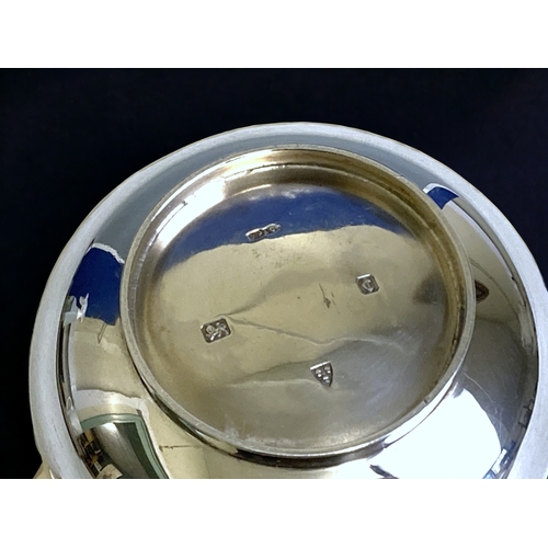 758 - An Art Deco Chester silver Twin-handle bowl. 
Chester 1928 hallmarks.
Charles Perry &co.
5.5 x 14.5c... 