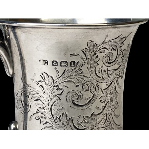 730 - Edwardian silver christening tankard Birmingham 1908, with vacant cartouche 76g