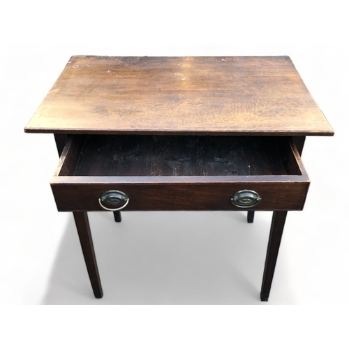 123 - A VICTORIAN SINGLE DRAW OCCASIONAL TABLE 72CM TALL X 72CM WIDE X 46CM DEEP