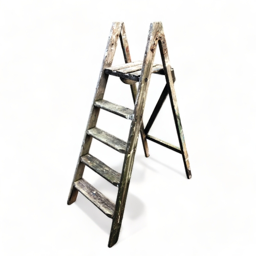 134 - A vintage wooden step ladder.