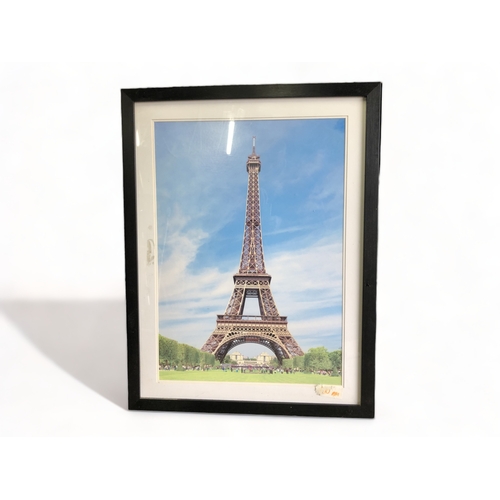 138 - 2 Large framed Vintage posters including Eifel Tower