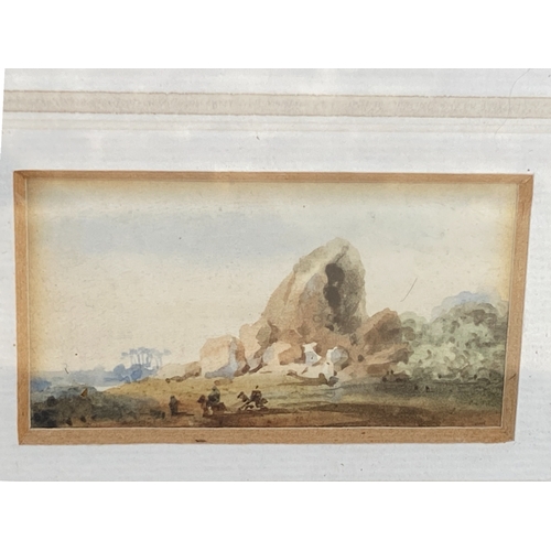 162 - A HAND PAINTED FRAMED MINIATURE WITH A LOT OF VARIOUS OTHER PRINTS.