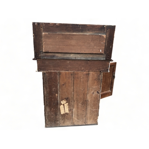 144 - Antique farmhouse wash stand on married cupboard