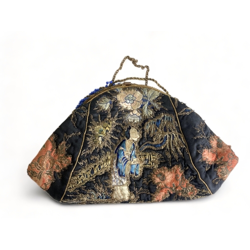 276 - Antique Chinese embroidered ladies purse.
23 x 15cm